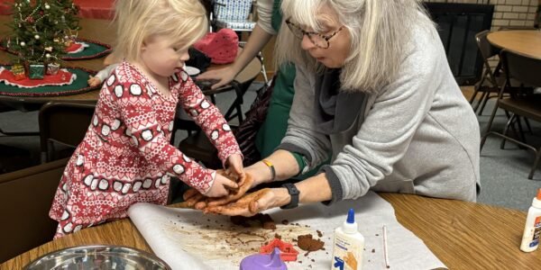kids making ornaments 2.2025