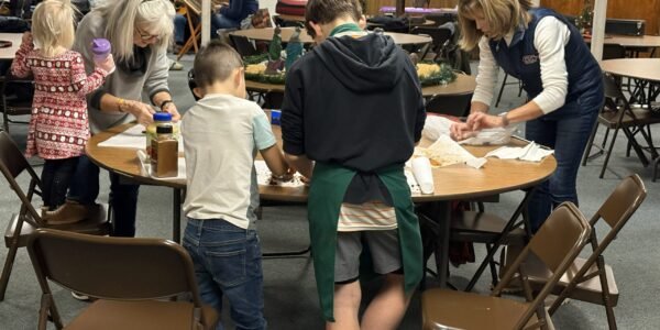 kids making ornaments 4.2025